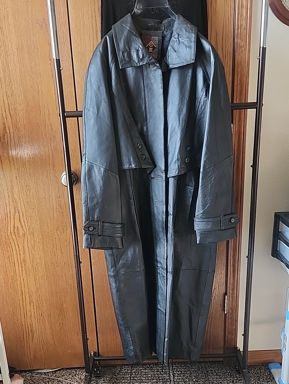 Long Black Leather Trench Coat - Women's Stylish Outerwear